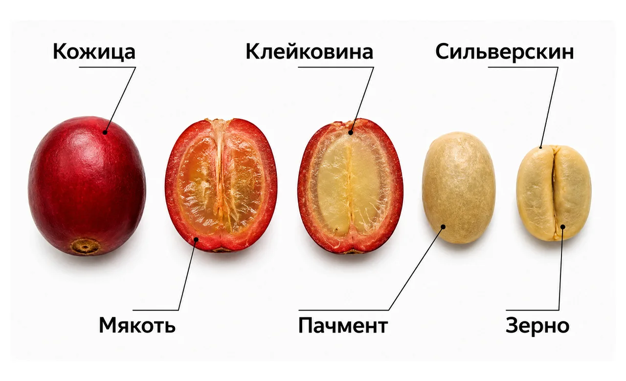 Как устроено кофейное зерно